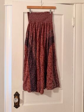 Smocked Waist Floral Wide Leg Pants